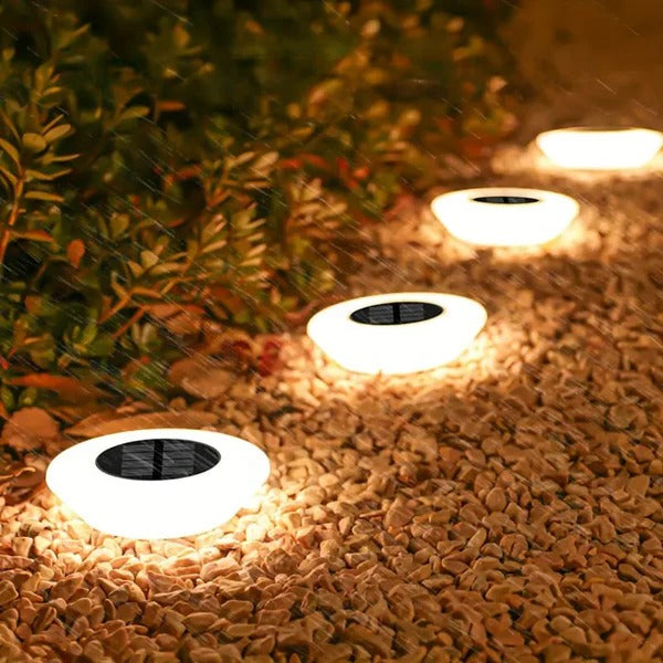 Solar Pathway Lights Set of 4 with Automatic Dusk-to-Dawn Sensor and Dual Color Options