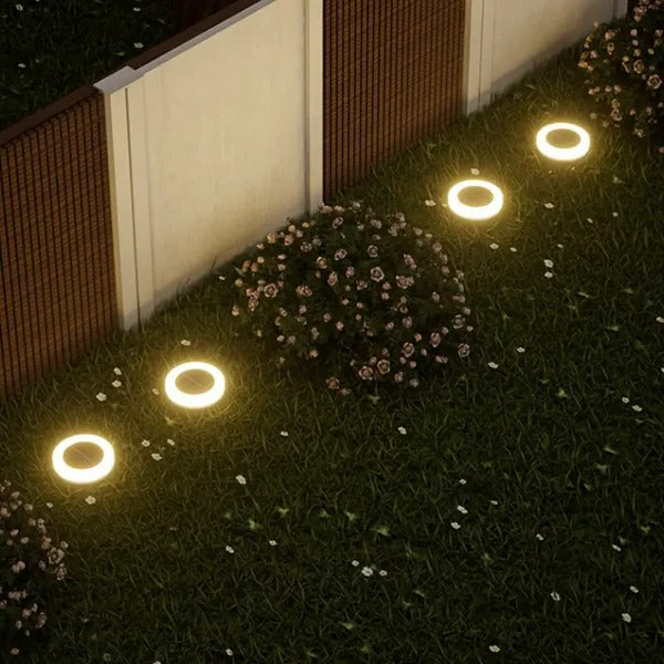 Solar Pathway Lights Set of 4 with Automatic Dusk-to-Dawn Sensor and Dual Color Options