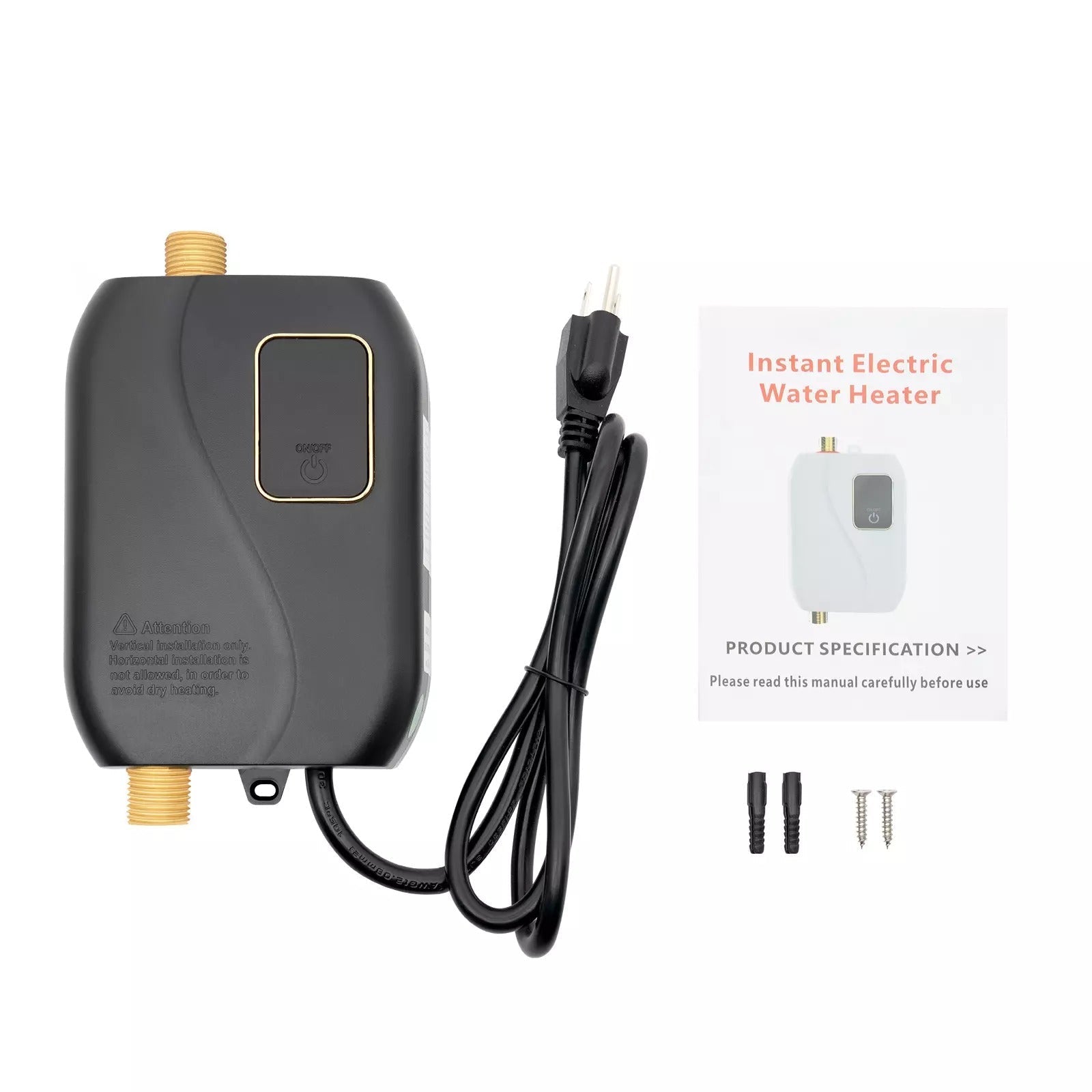Electric Tankless Water Heater with Digital Temperature Display and Automatic Flow Detection All Vera Mart