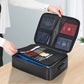 Fire and Water Resistant Document Storage Bag with Built-in Lock and Three Interior Compartments