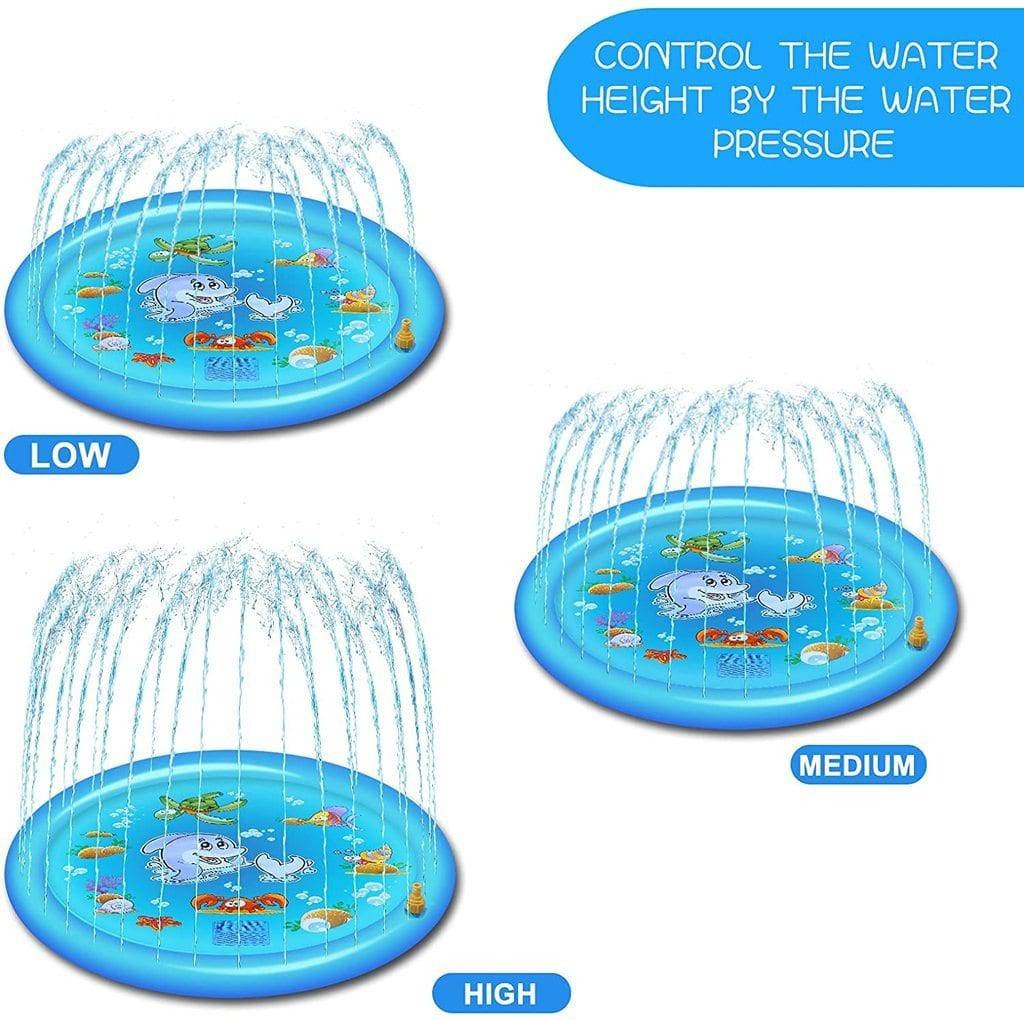 Outdoor Splash Pad 68in with Adjustable Spray and Inflatable Edge