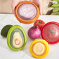 Produce Storage Container with Flexible Stretch Lid and Rounded Shape