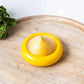 Produce Storage Container with Flexible Stretch Lid and Rounded Shape