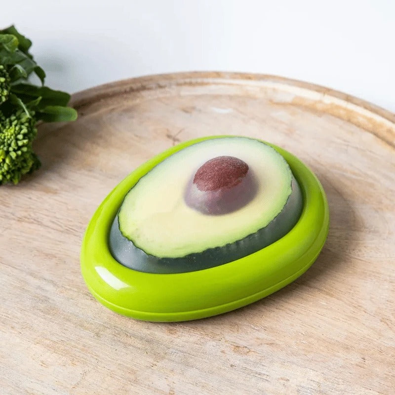 Produce Storage Container with Flexible Stretch Lid and Rounded Shape