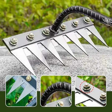 Versatile Multi-Head Lawn Rake System for Garden Maintenance