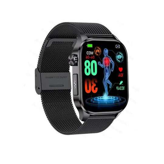 Large-Display Smartwatch with Monitoring, Connectivity, and Daily Assistance Functions