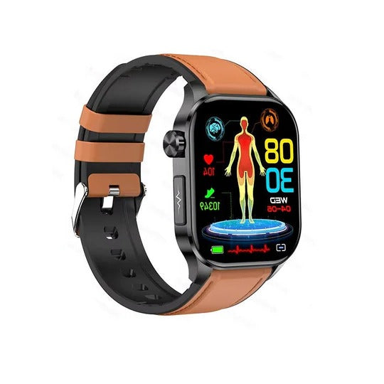 Large-Display Smartwatch with Monitoring, Connectivity, and Daily Assistance Functions