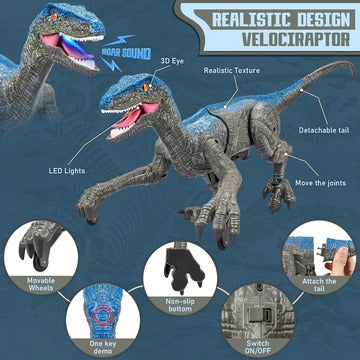 Remote-Controlled Dinosaur Figure with Walking, Turning, and Sound Functions