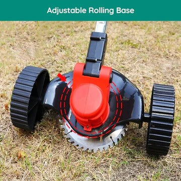 Cordless Battery-Powered Grass Trimmer with Adjustable Shaft and Multi-Angle Cutting Head