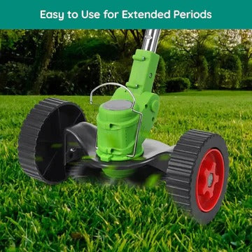 Cordless Battery-Powered Grass Trimmer with Adjustable Shaft and Multi-Angle Cutting Head