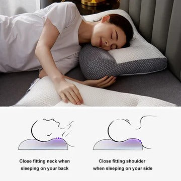 Contoured Supportive Neck Pillow for Sleeping With Structured Shape