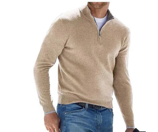Men’s Cashmere Zipper Basic Sweater
