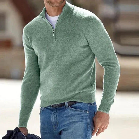 Men’s Cashmere Zipper Basic Sweater