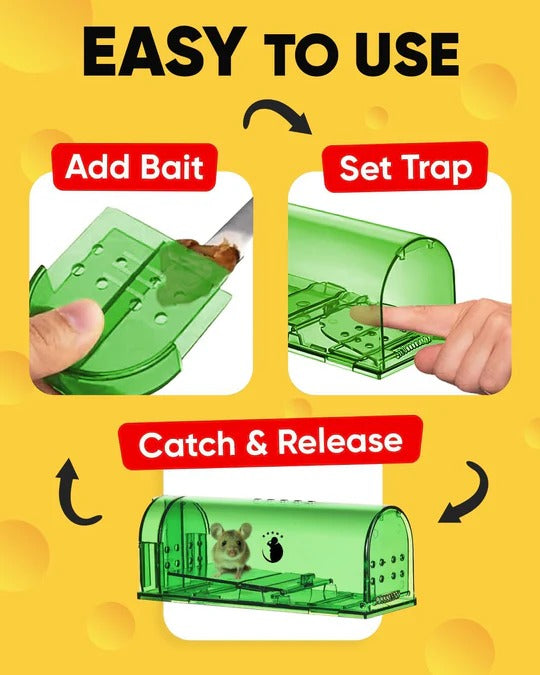 Four-Piece Mouse Trap Set for Indoor and Outdoor Use