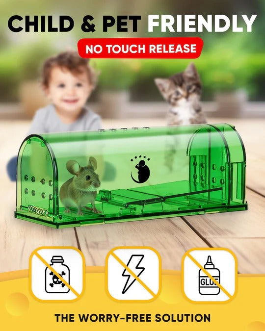 Four-Piece Mouse Trap Set for Indoor and Outdoor Use