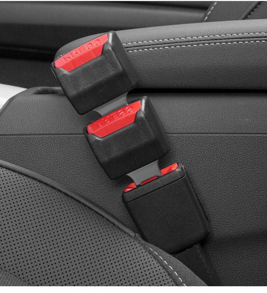 Two-Piece Seat Belt Clip Extender for Vehicle Use