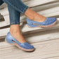 Women’s Breathable Slip-On Flats with Wide Toe Design