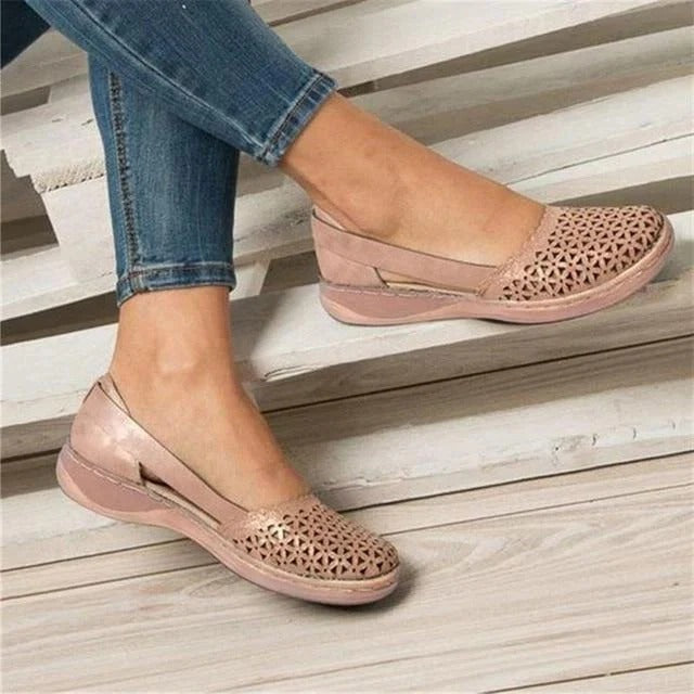 Women’s Breathable Slip-On Flats with Wide Toe Design