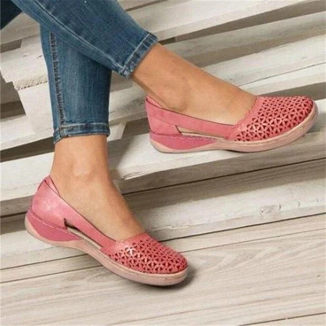 Women’s Breathable Slip-On Flats with Wide Toe Design