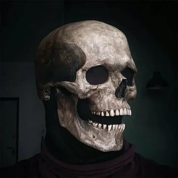 Movable Jaw Realistic Full Head Skull Mask for Halloween, Cosplay, and Haunted Events