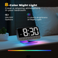 Odokee Digital Alarm Clocks for Bedrooms: Large Bold Number 5 Brightness Dimmer - Easy to Read Across The Room - 5 Alarm Sound 8 Night Light - Silver allveramart