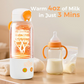 Portable Bottle Warmer for Travel, 12oz Large Capacity Fast Heating, 4 Levels Precise Temperature Control, Long Battery Life, Rechargeable Formula Water Milk Warmer for Car, Airplane & Outdoor Use allveramart