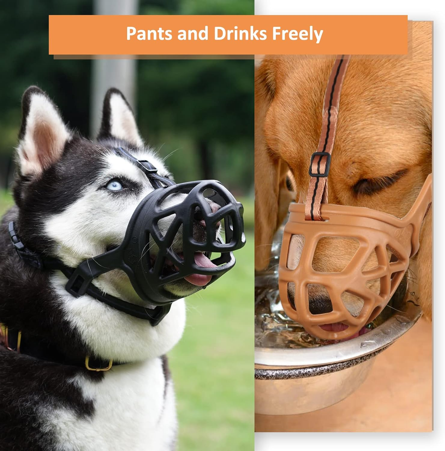 Dog Muzzle, Basket Muzzle for Biting, Chewing and Scavenging, Humane Cage Mouth Cover, Perfect for Grooming and Training Medium Aggressive Reactive Dogs (M, Black) allveramart