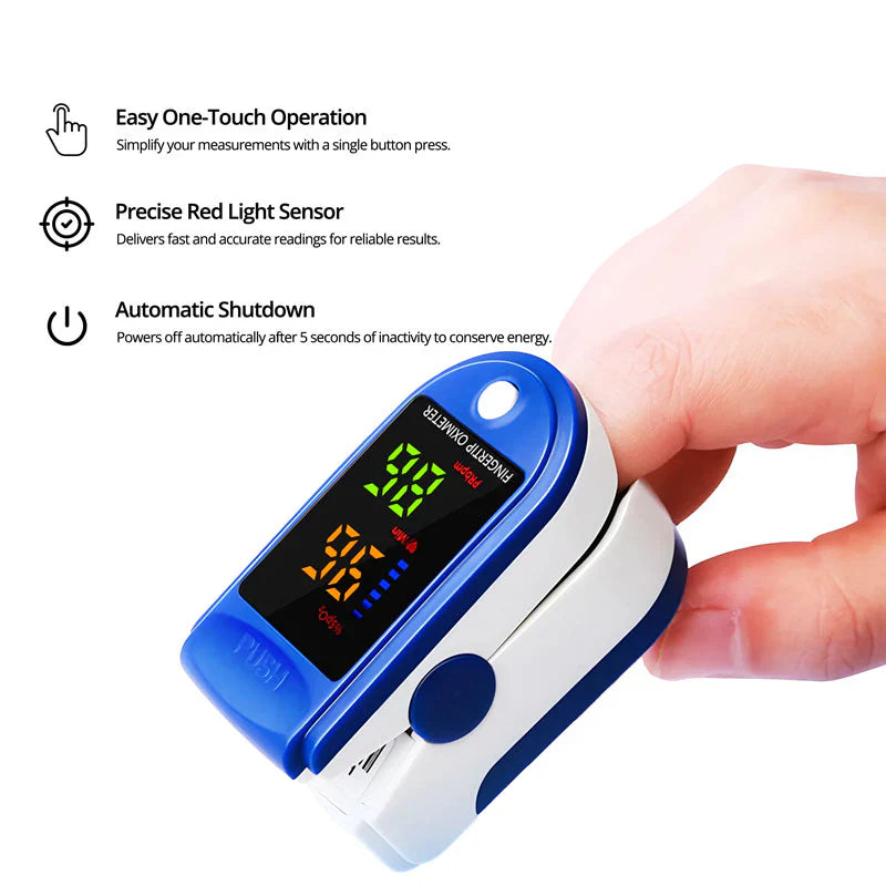 Fingertip Oxygen Meter with HD LED Display and Pulse Rate Reading