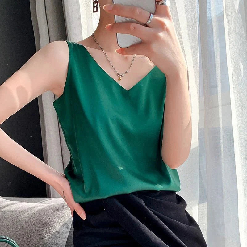 Luxurious Soft Silk Women's Tank Top