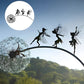 Fairy Garden Sculpture with Powder-Coated Steel and Stake Base for Indoor or Outdoor Use