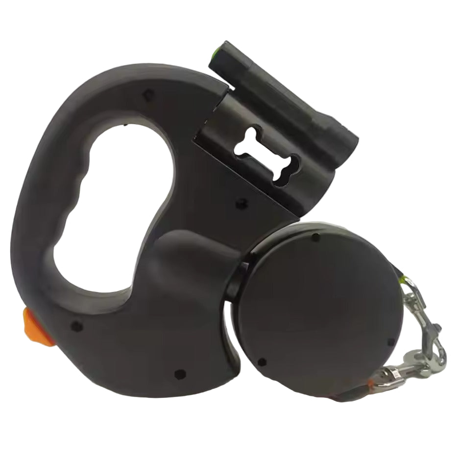 Dual Retractable Dog Leash with Integrated LED and 360° Anti-Tangle Swivel, Comfort Grip