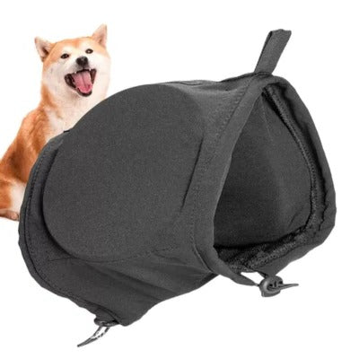 Noise Reducing Dog Ear Muffs with Adjustable Pull Rope and Fleece Hood, Machine Washable
