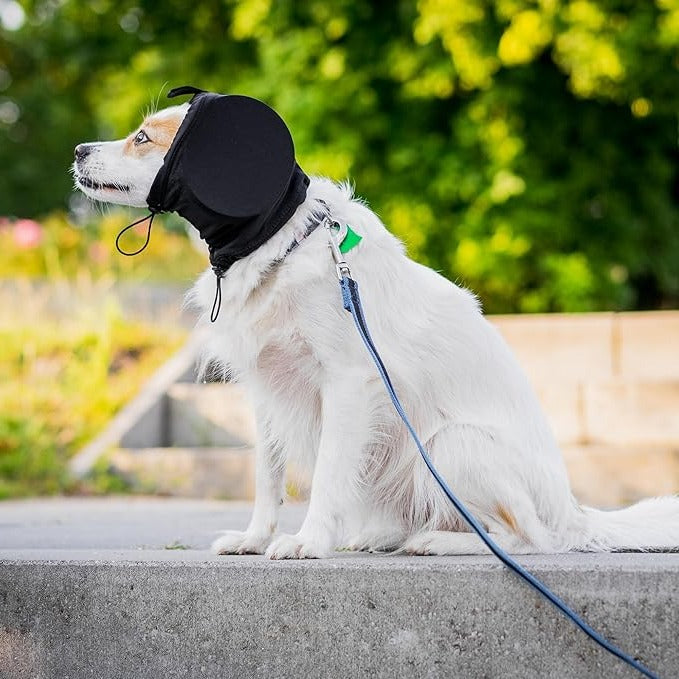 Noise Reducing Dog Ear Muffs with Adjustable Pull Rope and Fleece Hood, Machine Washable