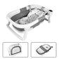 Newborn Bathing Tub with Temperature Alert and Soft Mat, Foldable Design