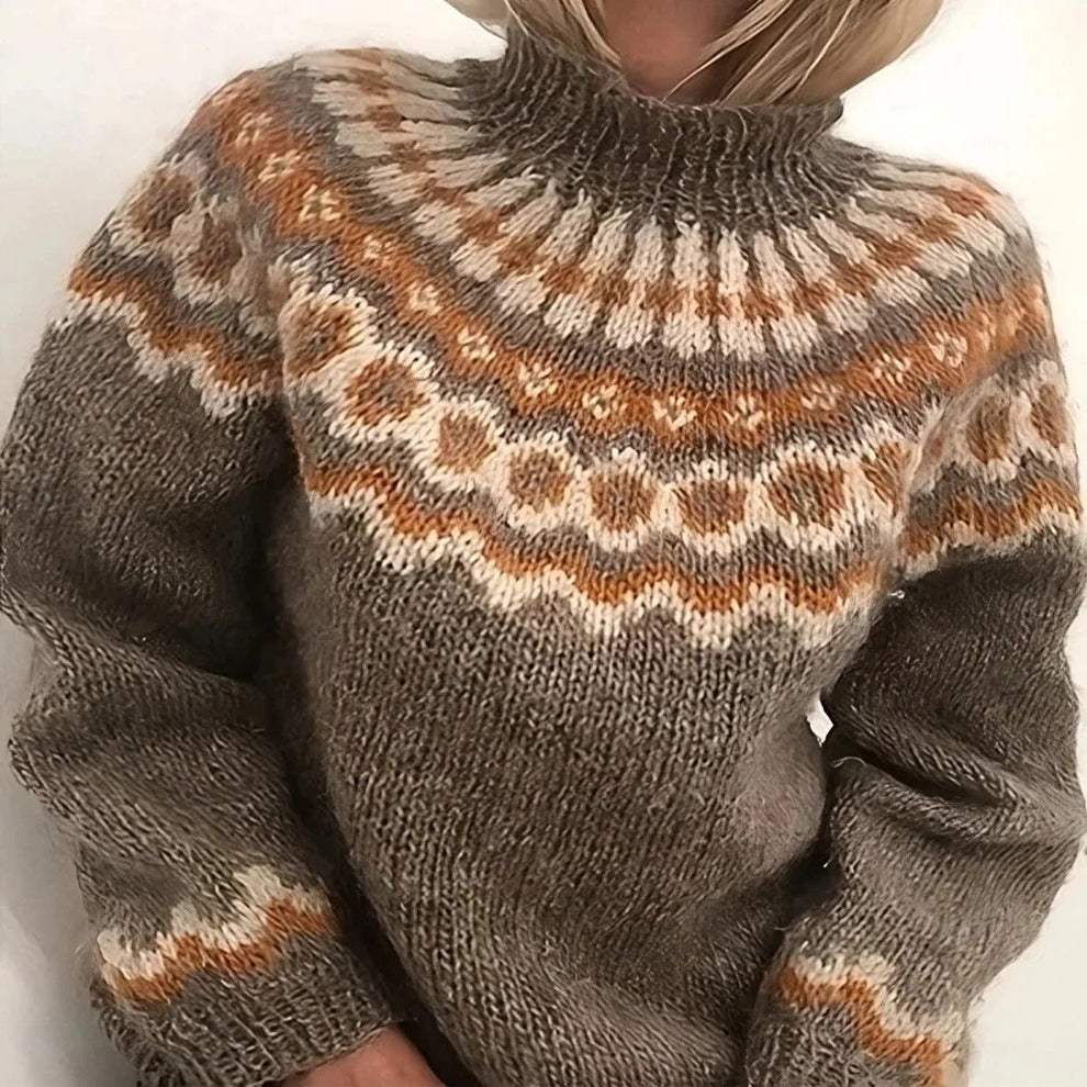 Wool Knit Turtleneck Sweater with Dual Fiber Insulation and Full Neck Coverage