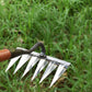 Garden Weeding Rake with Carbon Steel Head and Soft Grip, 5-8 Tooth Options