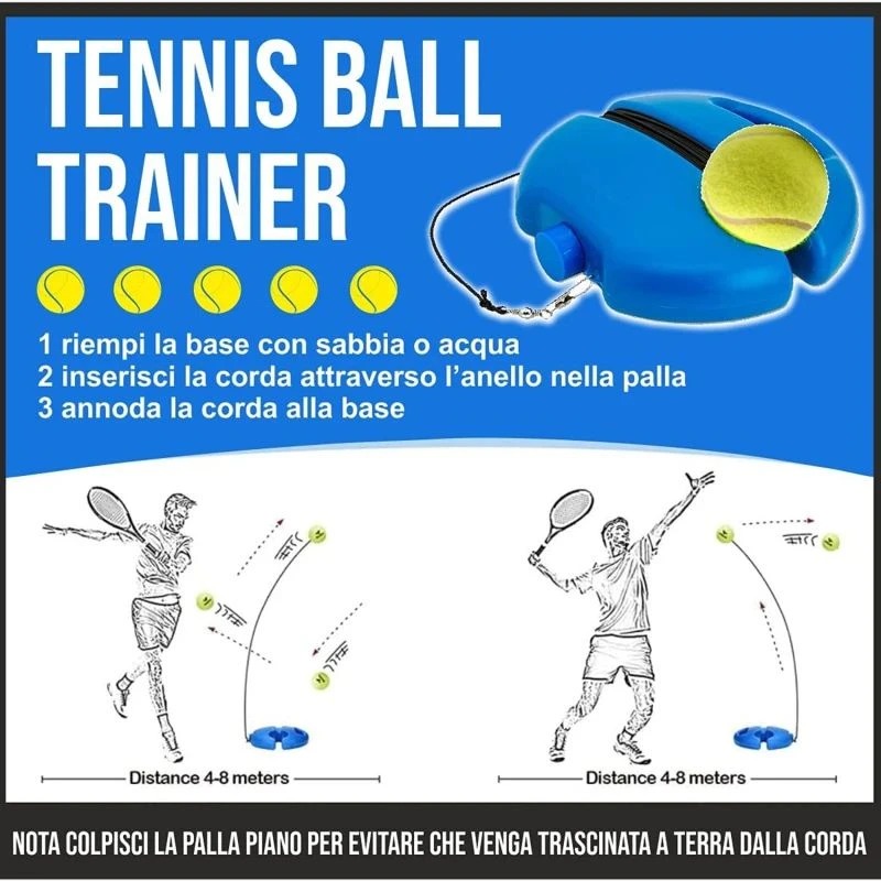 Tennis Rebound Ball Trainer for Solo Practice and Indoor Training