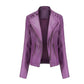 Women's Leather Jacket Lambskin Material and Zipper Closure