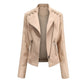 Women's Leather Jacket Lambskin Material and Zipper Closure