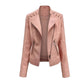 Women's Leather Jacket Lambskin Material and Zipper Closure