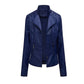 Women's Leather Jacket Lambskin Material and Zipper Closure
