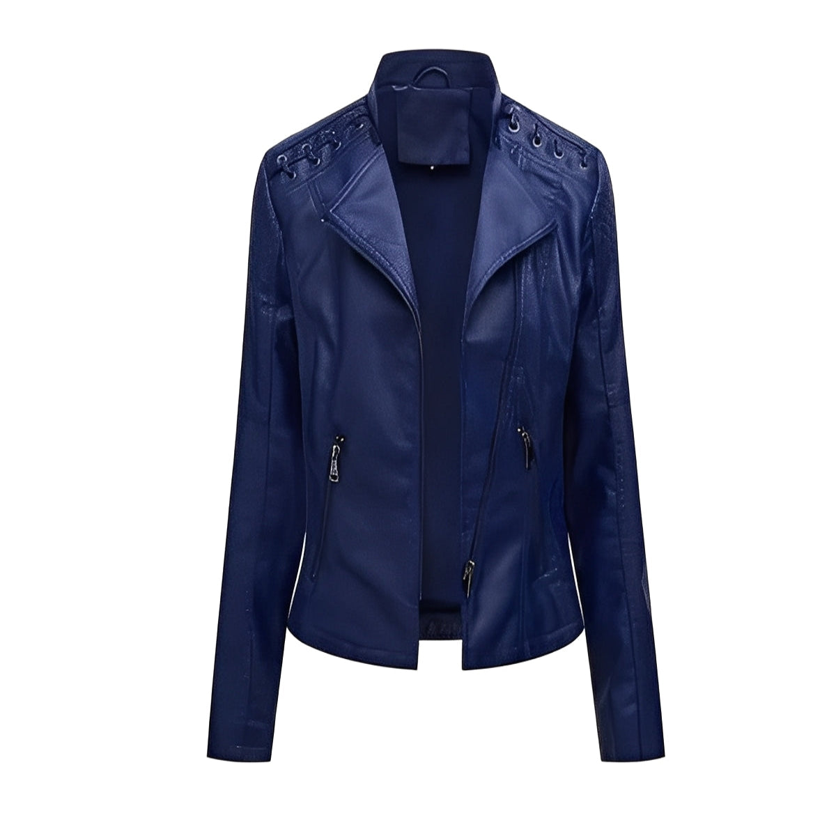 Women's Leather Jacket Lambskin Material and Zipper Closure
