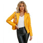 Women's Leather Jacket Lambskin Material and Zipper Closure