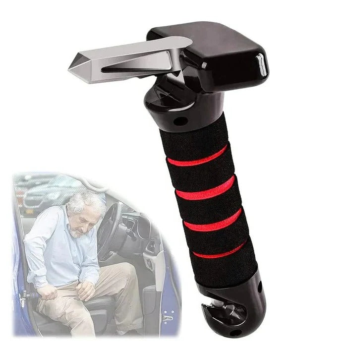 Car Door Assist Handle with Window Breaker and Seatbelt Cutter, 330lb Capacity