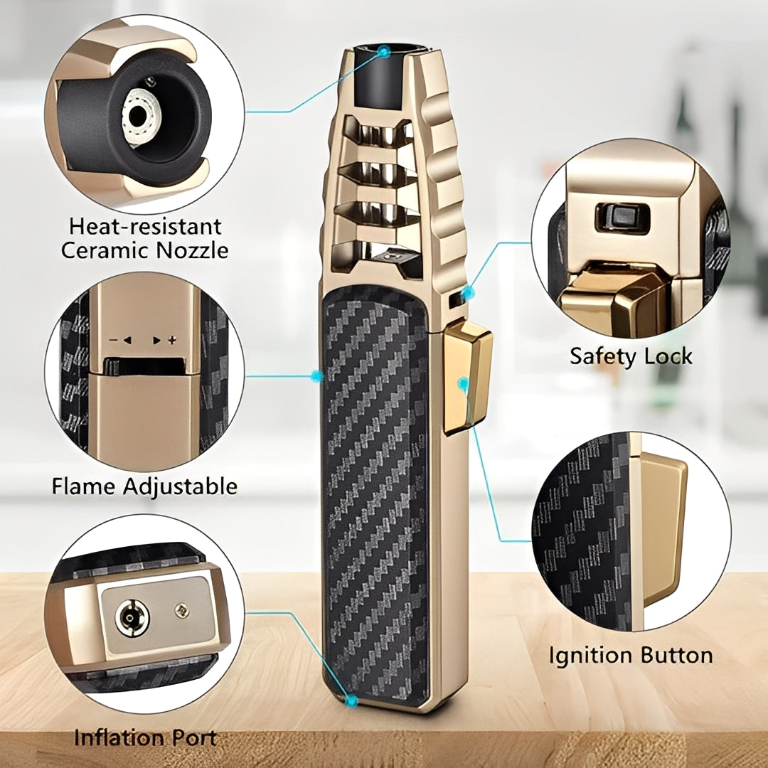 Windproof Torch Lighter Refillable for Outdoor Use