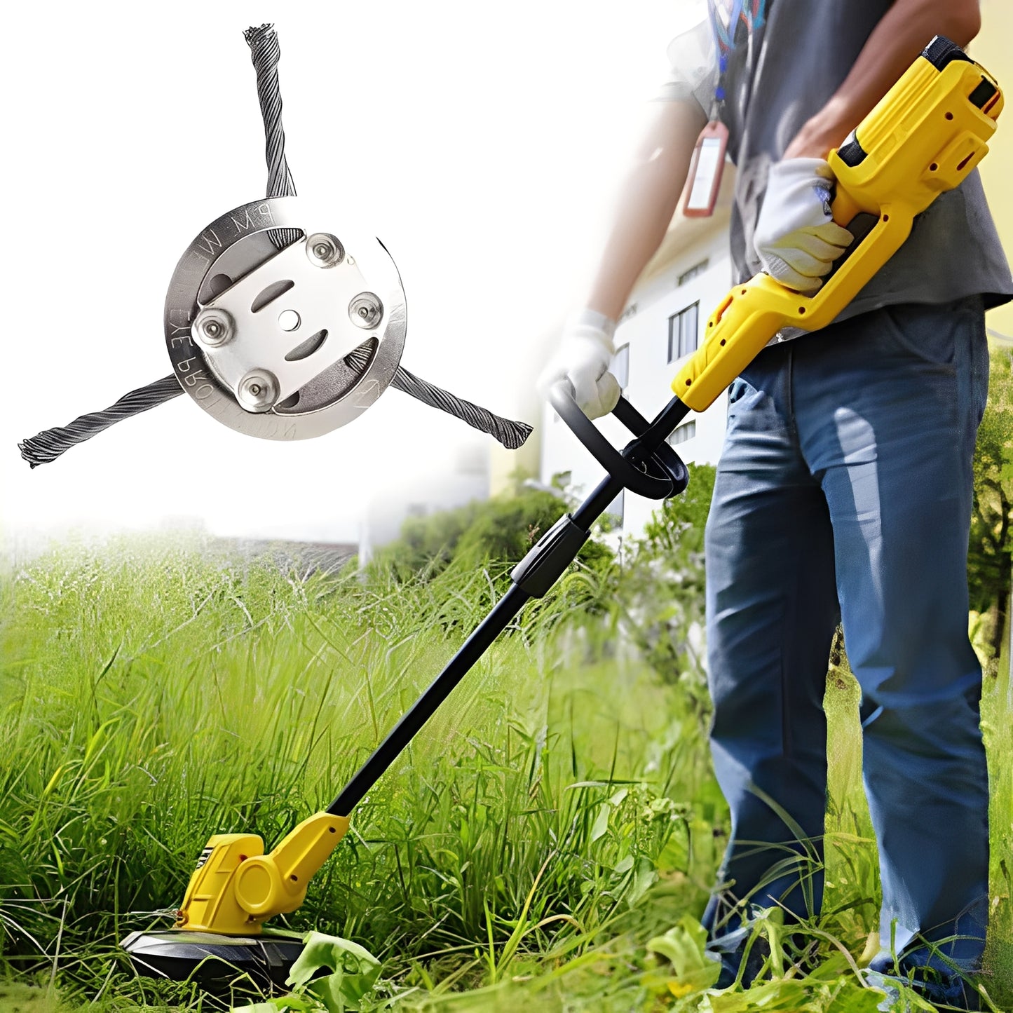 Steel Wire Weed Trimmer Head Universal for Rust Removal and Cleaning