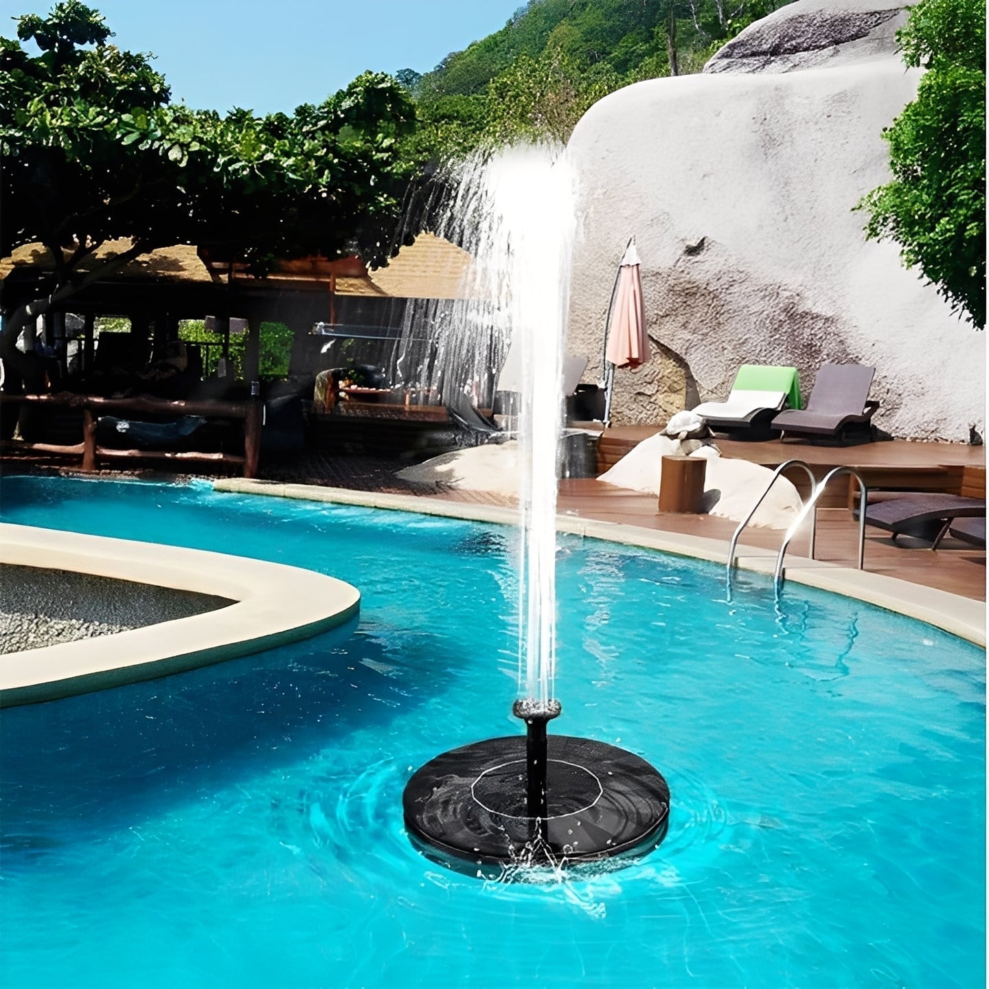 Solar Fountain Pump with Floating Design and Interchangeable Spray  Heads
