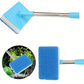 Telescoping Aquarium Glass Cleaner with 180 Degree Rotating Head and Dual Surface Pad