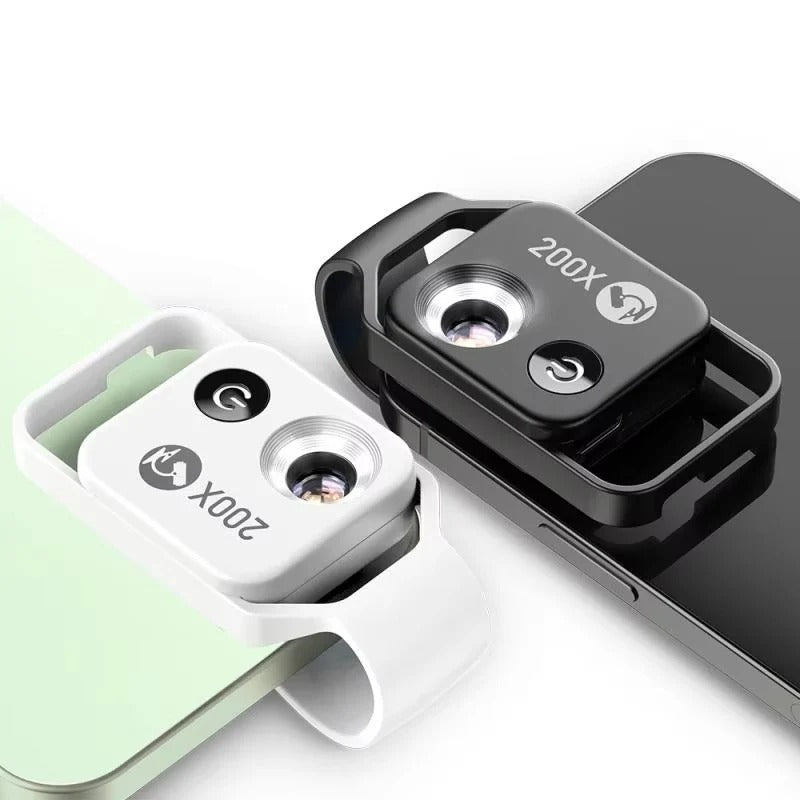 Smartphone Microscope Lens with 200X Magnification and Universal Clip