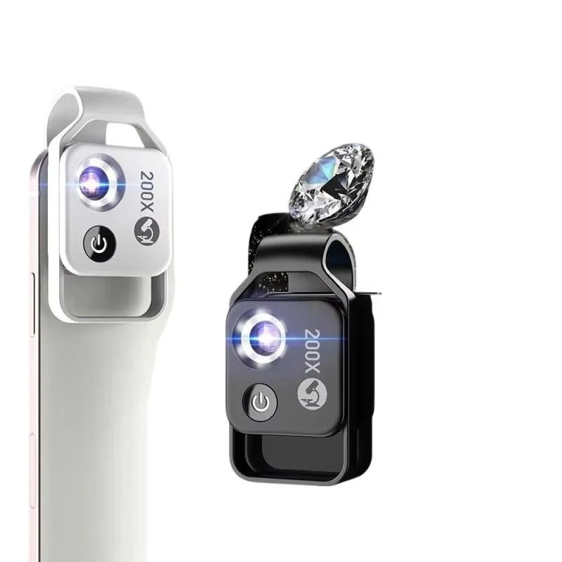 Smartphone Microscope Lens with 200X Magnification and Universal Clip